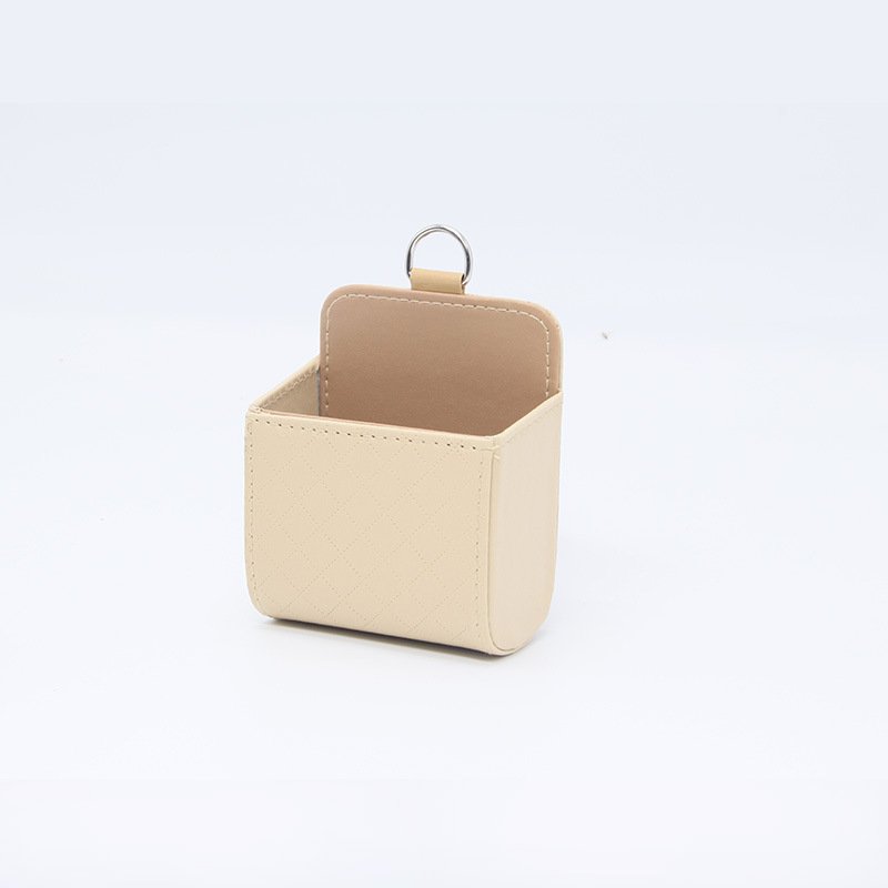 Multi-Functional PU Leather Car Storage Bag Organizer with Air Outlet Mobile Phone Holder Interior Accessory for Car Headrest
