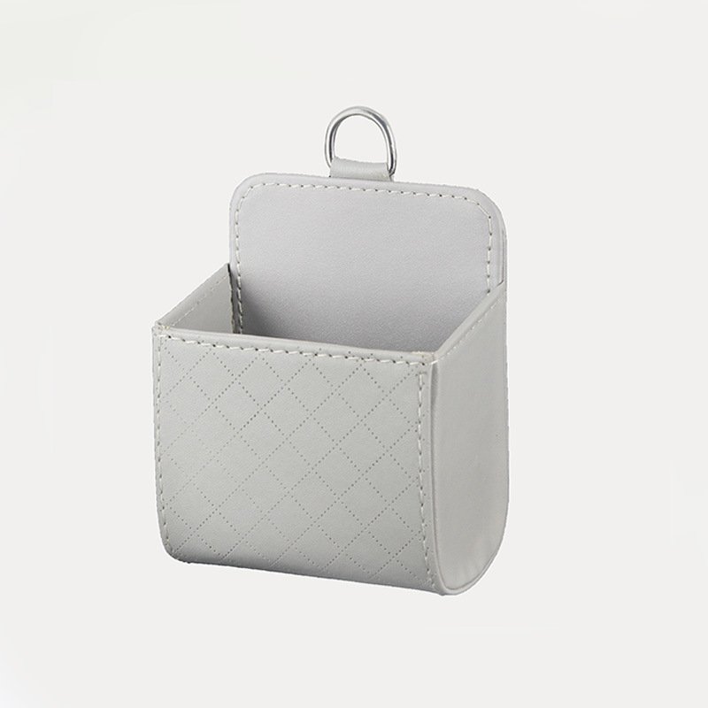 Multi-Functional PU Leather Car Storage Bag Organizer with Air Outlet Mobile Phone Holder Interior Accessory for Car Headrest