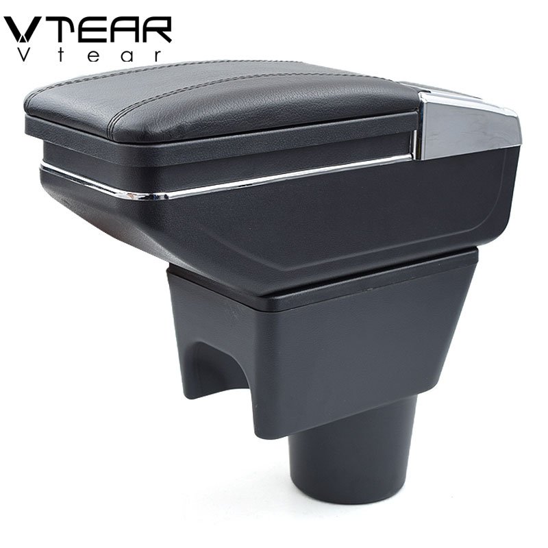 Vtear for renault duster Armrest Central Store Storage Box Red Thread Car-styling Interior ABS Arm Rest Accessories Decoration