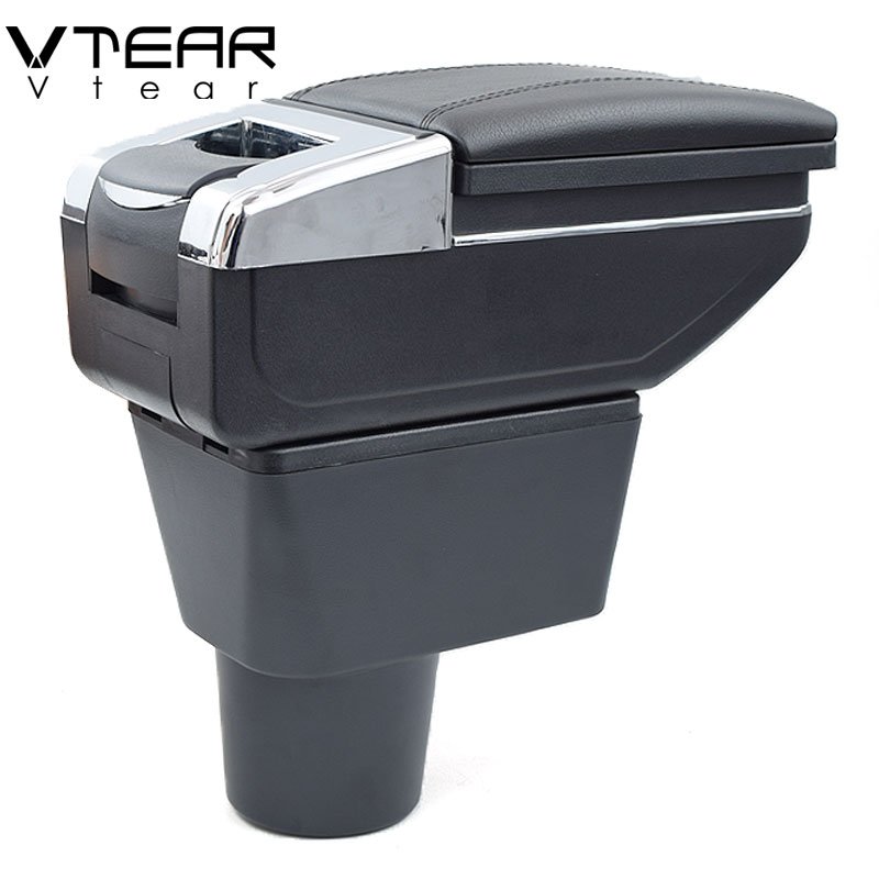 Vtear for renault duster Armrest Central Store Storage Box Red Thread Car-styling Interior ABS Arm Rest Accessories Decoration