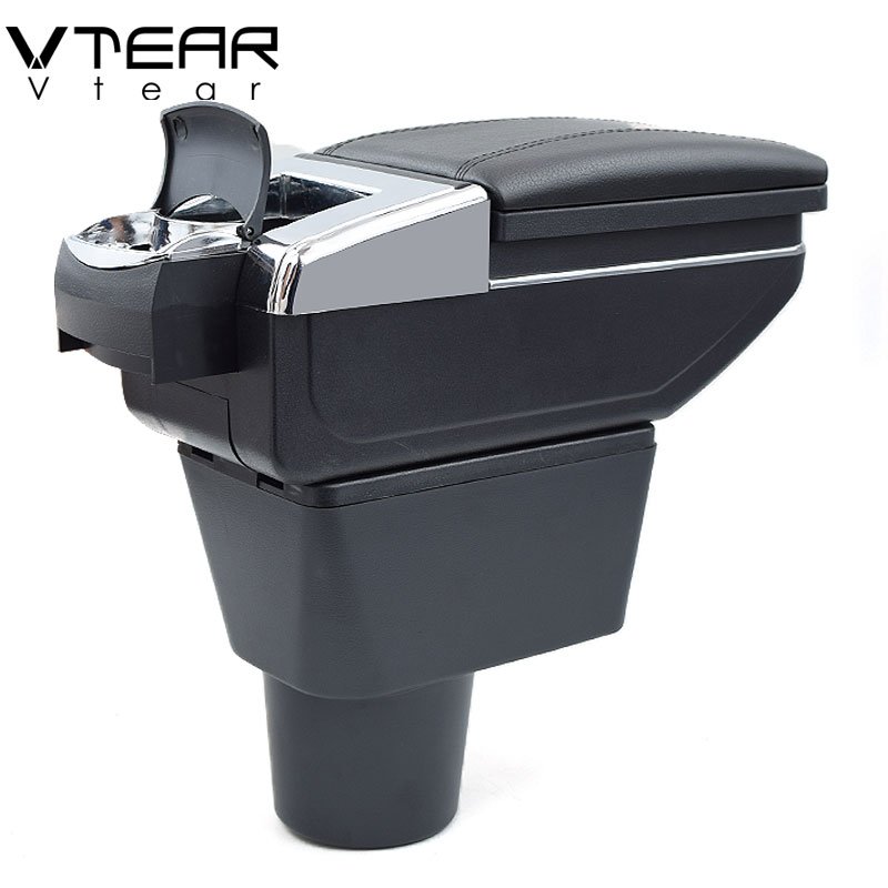 Vtear for renault duster Armrest Central Store Storage Box Red Thread Car-styling Interior ABS Arm Rest Accessories Decoration
