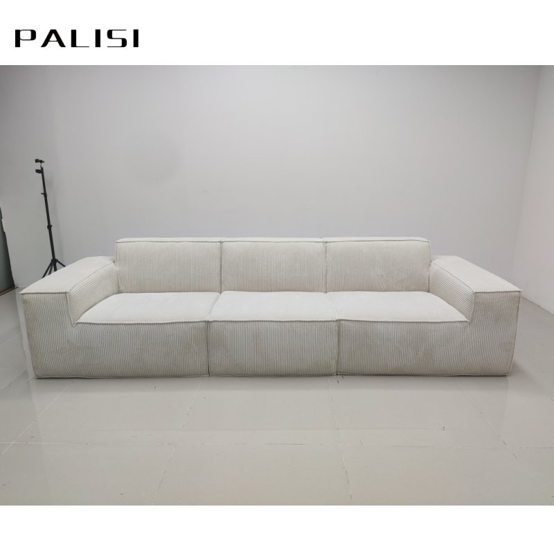 Space Saving Modular Compressed Sofa Furniture Tofu Cube Design Sofa Modern Corduroy Fabric Sectional Compression Sofa