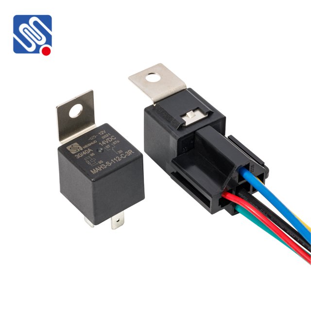 Meishuo MAH3-S-112-C-3R 30A/40A Automotive Wire Harness Relay 12V 5 Pins Auto Car Electrical Relay With Bracket