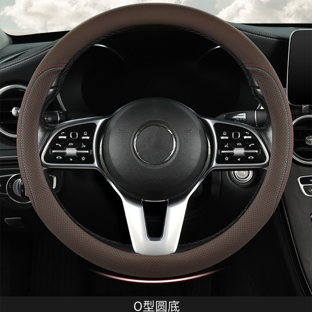 KK Soft Napa Leather Sport Car Steering Wheel Cover Non-Slip for BMW