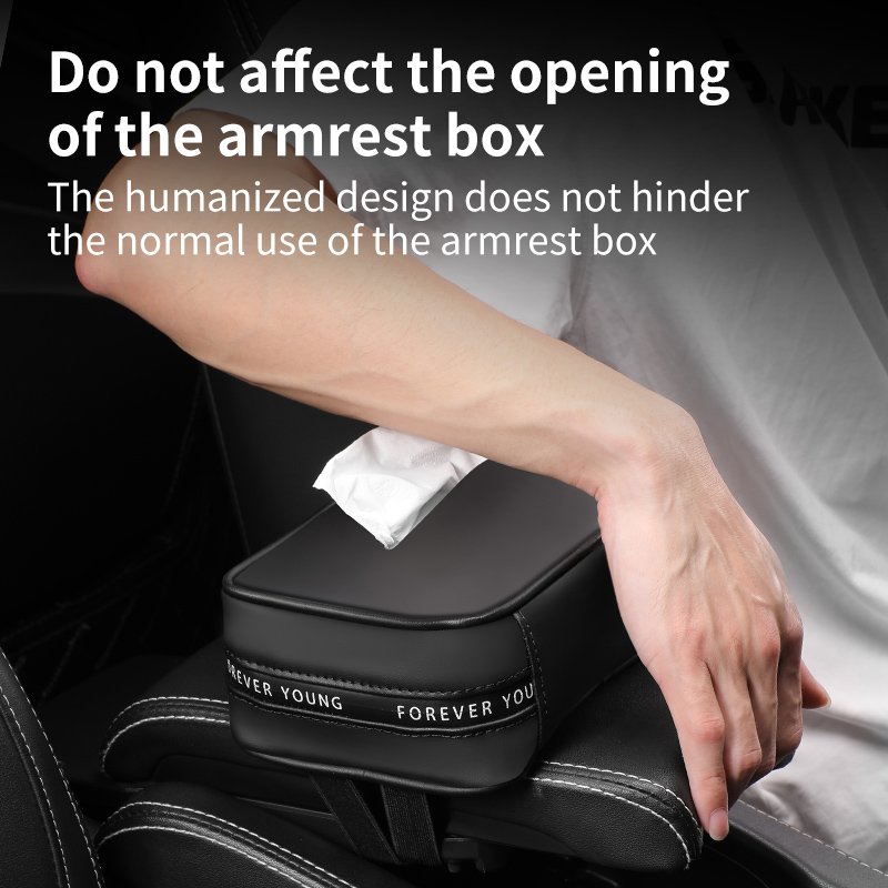 New Leather Car Tissue Box Hanging Portable Armrest Seat Back Sun Visor Holder Auto Interior Storage Bag Decoration Accessories