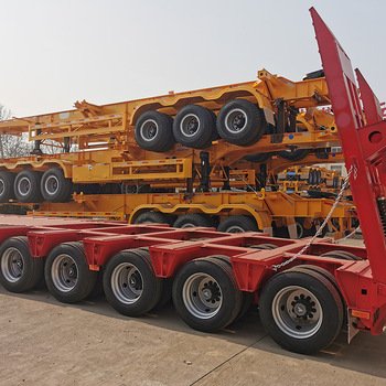 3 Axle 50t-80t Extension Low Bed Lowboy Heavy Truck Trailer Lowbed Semi Trailer with Side Wall