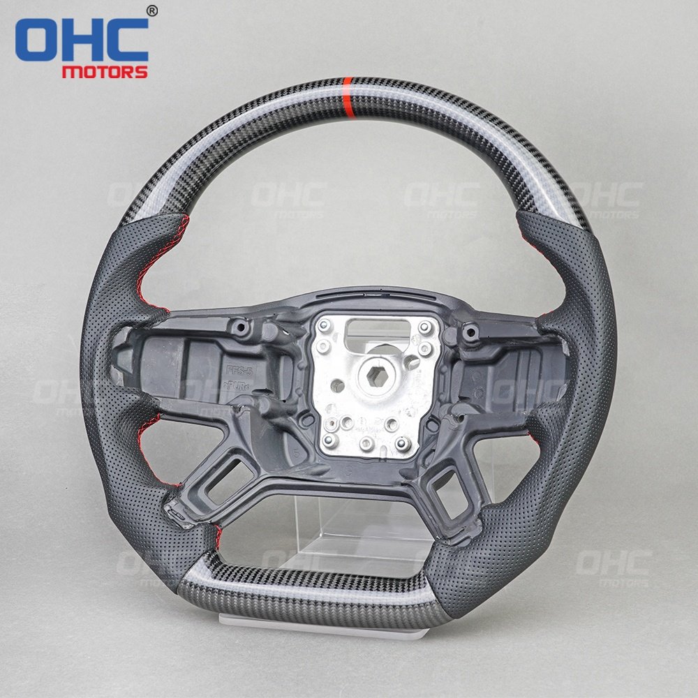 OHC MOTORS Real Carbon Fiber Steering Wheel Fit for 2020 Land Rover Defender 90 110 2020 2021 2022