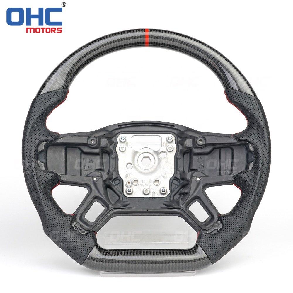 OHC MOTORS Real Carbon Fiber Steering Wheel Fit for 2020 Land Rover Defender 90 110 2020 2021 2022