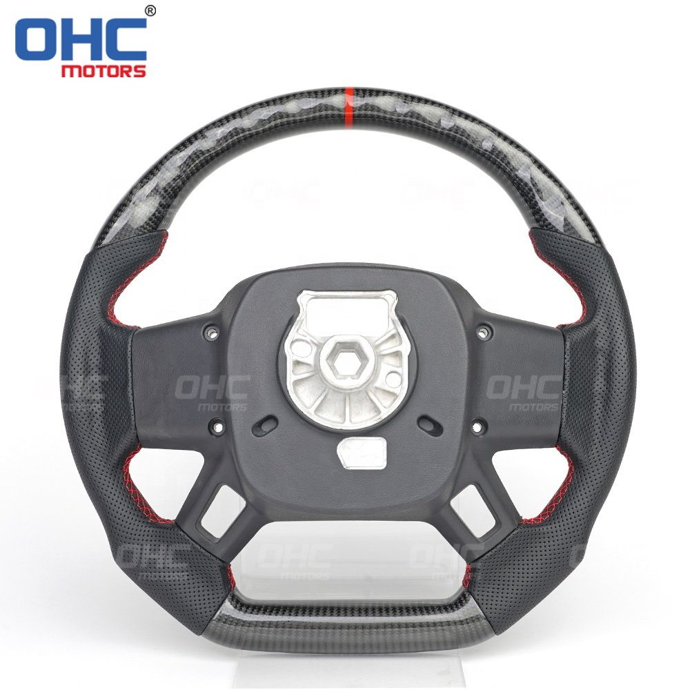 OHC MOTORS Real Carbon Fiber Steering Wheel Fit for 2020 Land Rover Defender 90 110 2020 2021 2022
