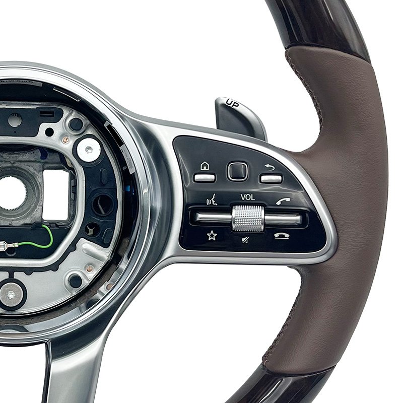 For Mercedes Benz A GLA B GLB C GLC E GLE CLS Sport Brown Leather Steering Wheel ZC-801-M24-F