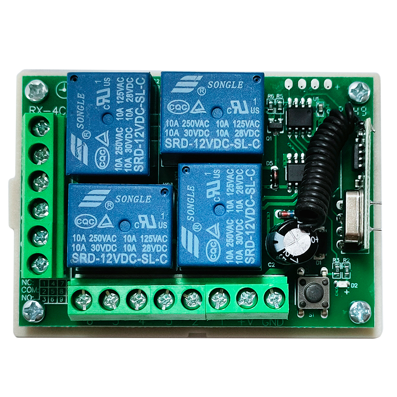 Original Manufacturer High Quality Four-way 12v Learning Code Remote Electronic Sump Pump Switch 433MHz RF Switch