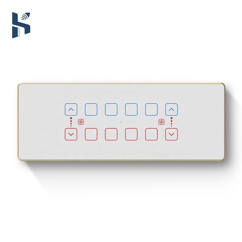 Tuya WiFi Smart Touch Switch for Fan Adjustment Supports Alexa & Google Assistant with 6&8M India Glass Touch Panel