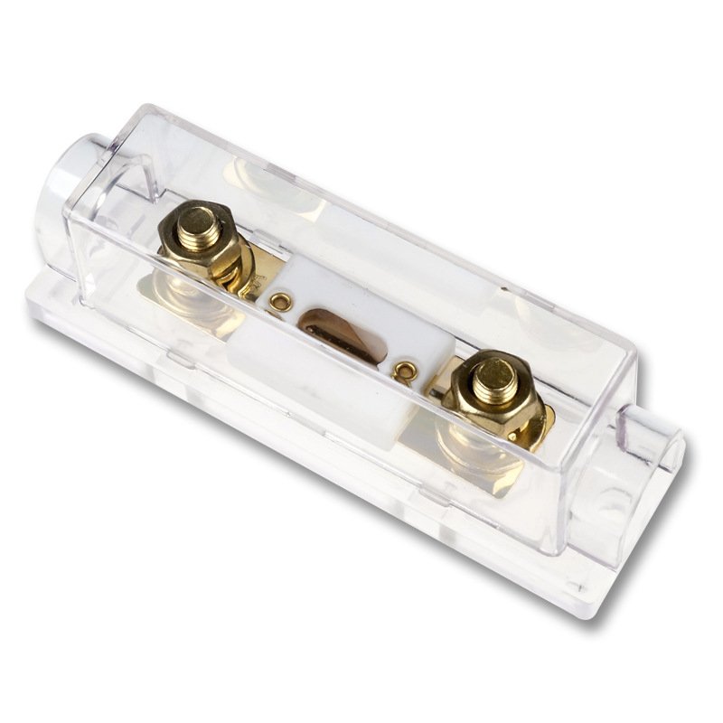 Mini Fuse Box 12v Waterproof Fuse Holder 0/2/4 Gauge 12AWG Car 500A ANL Inline Tractor Fuse Box with Transparent Cover