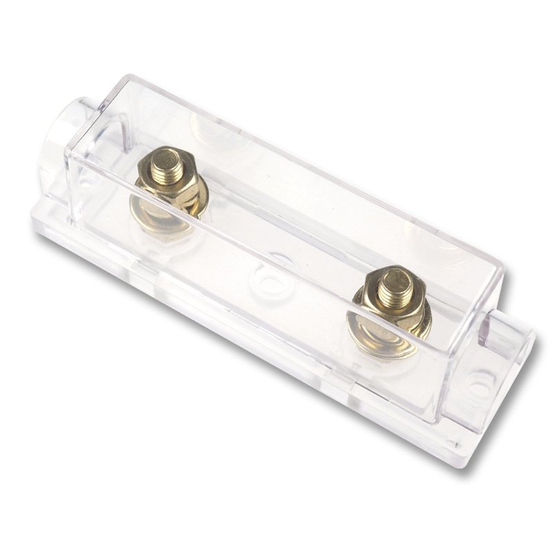 Mini Fuse Box 12v Waterproof Fuse Holder 0/2/4 Gauge 12AWG Car 500A ANL Inline Tractor Fuse Box with Transparent Cover