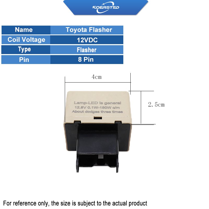 12V 8 Pin Adjustable LED Flasher Relay, 0.1W~150W 8 Legs Flasher, Turn Signal Flasher
