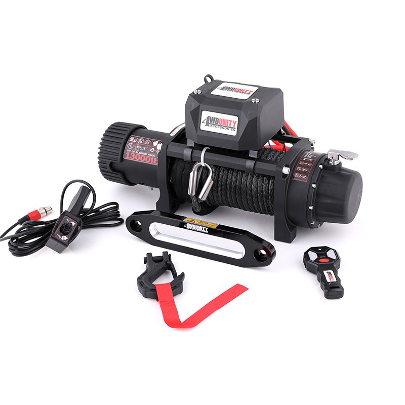 13000 Lbs Electric 4x4 Winch 12v With Synthetic Rope Wireless Remote Controller Winches for Jeep Wrangler Winch