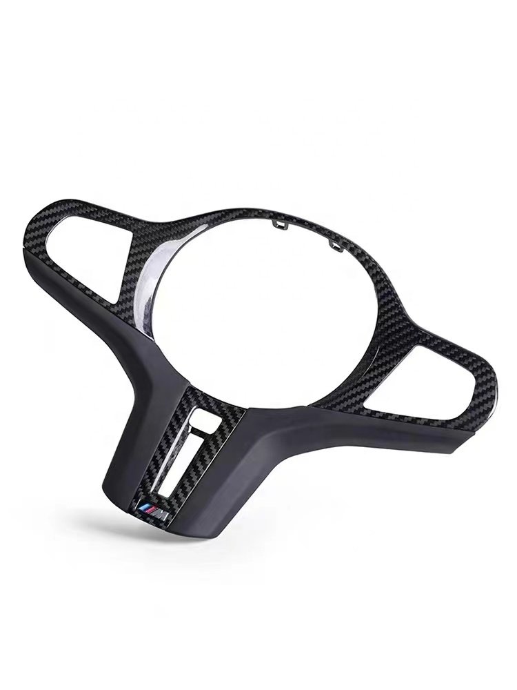 Dry Carbon Fiber Interior Steering Wheel Cover Trim For BMW 3/4/5/6/7 Series G20 G30 G32 G80 G02 F90 F98 X3M X4M