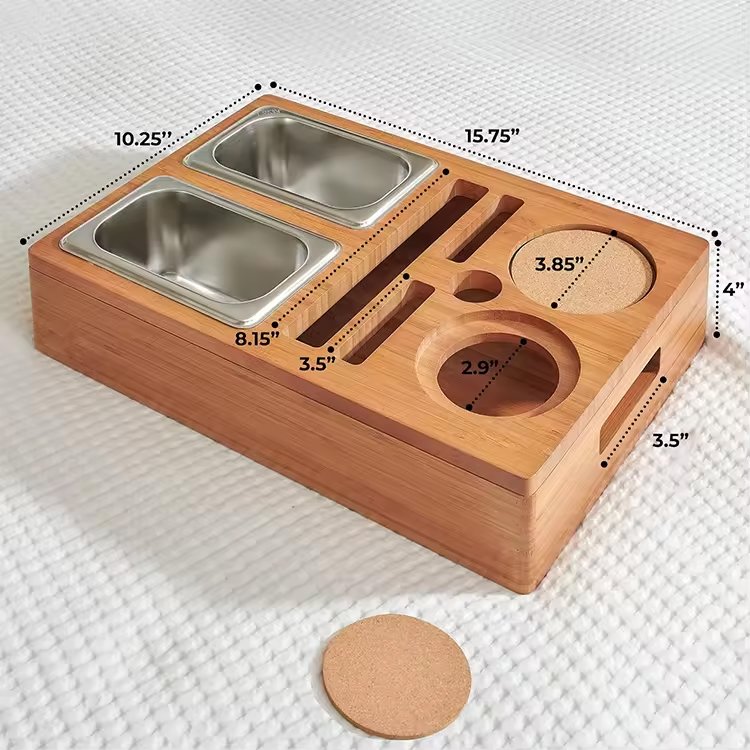 LEGEND Sofa Couch Armrest Tray Couch Console Cup Holder Organizer Buddy Snack Box Bamboo Couch Cup Holder for Home and Office