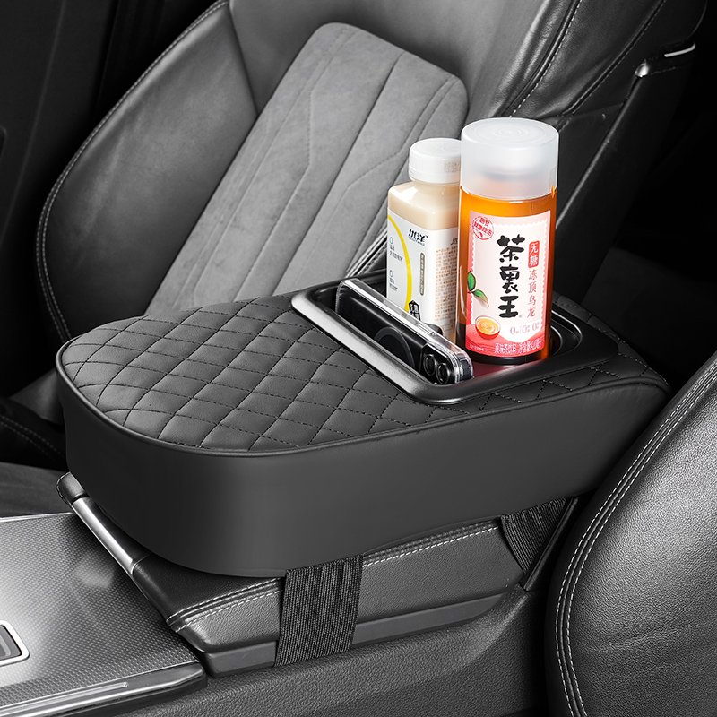 Car Armrest Box with Cup Holder, Car Center Armrest Box, Universal Car Armrest Box Storage Storage Boxes with Handle