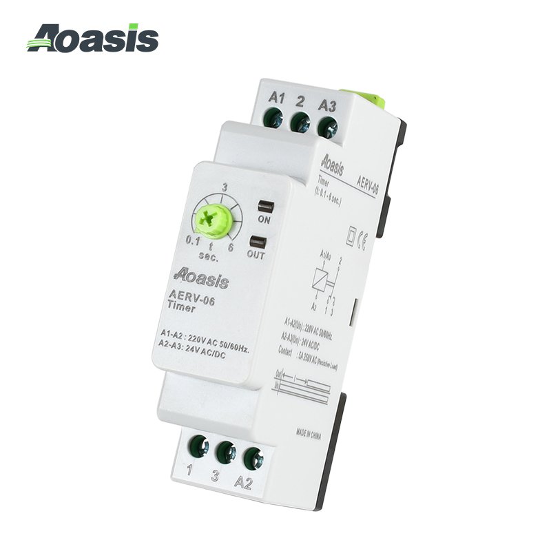 AOASIS AERV-06 Time Delay Relay 220v Single Function Timer 0.1-6s Hours Widely Use In Industrial Residential