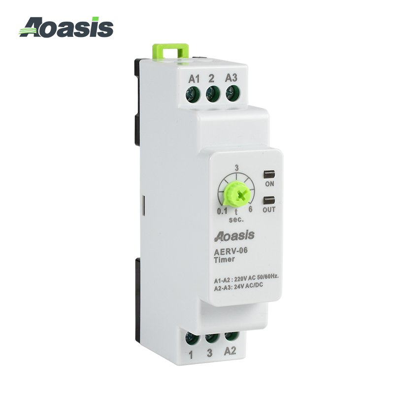 AOASIS AERV-06 Time Delay Relay 220v Single Function Timer 0.1-6s Hours Widely Use In Industrial Residential