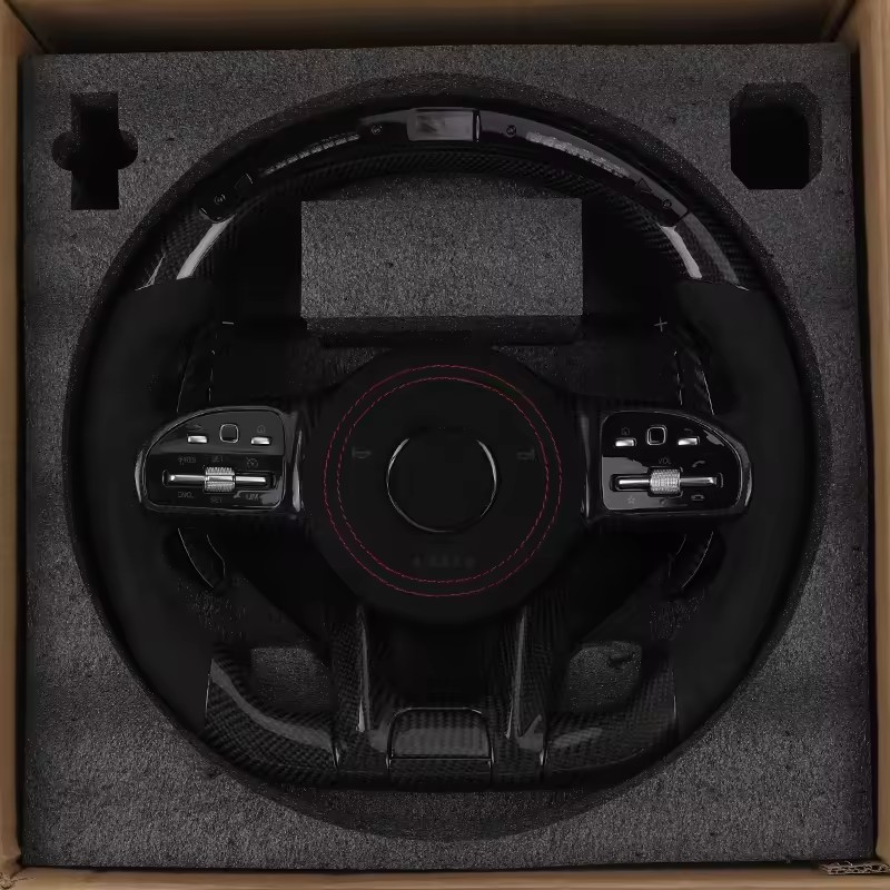Custom Volante Lenkrad Carbon Paddle Half Alcantara LED Steering Wheel for Mercedes W205 W221 Gle Coupe W166 C292 W463 W447 Vito