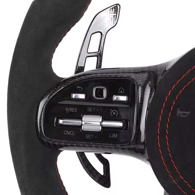 Custom Volante Lenkrad Carbon Paddle Half Alcantara LED Steering Wheel for Mercedes W205 W221 Gle Coupe W166 C292 W463 W447 Vito