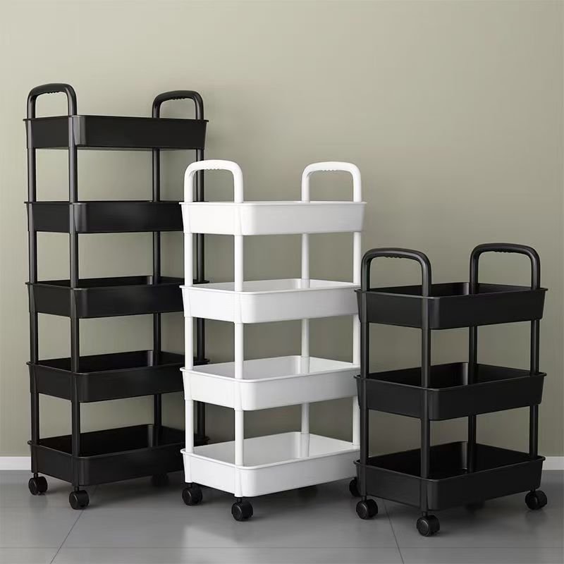 Hot Sale PP/ABS Rack Medium Duty Rack Storage Drawer Tool Box Trolley Dual Armrest Shelving