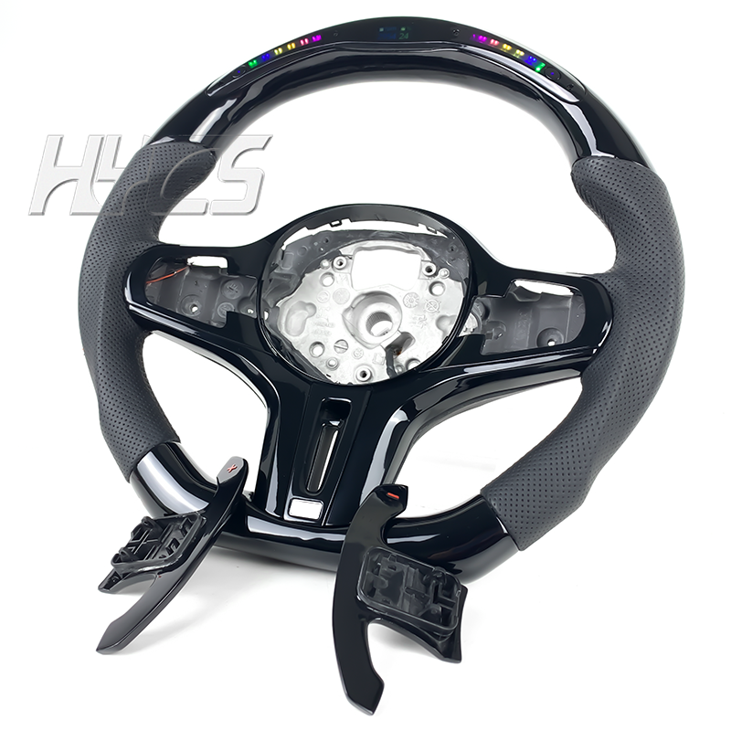 Car interior accessories LED display bright black steering wheel suitable for BMW G series steering wheel G30