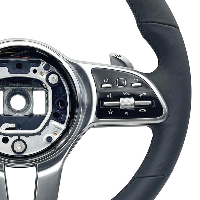 Leather customizable color modified steering wheel for Mercedes Benz C GLC E S CLS AMG 2021-2023 ZC-801-1-GW