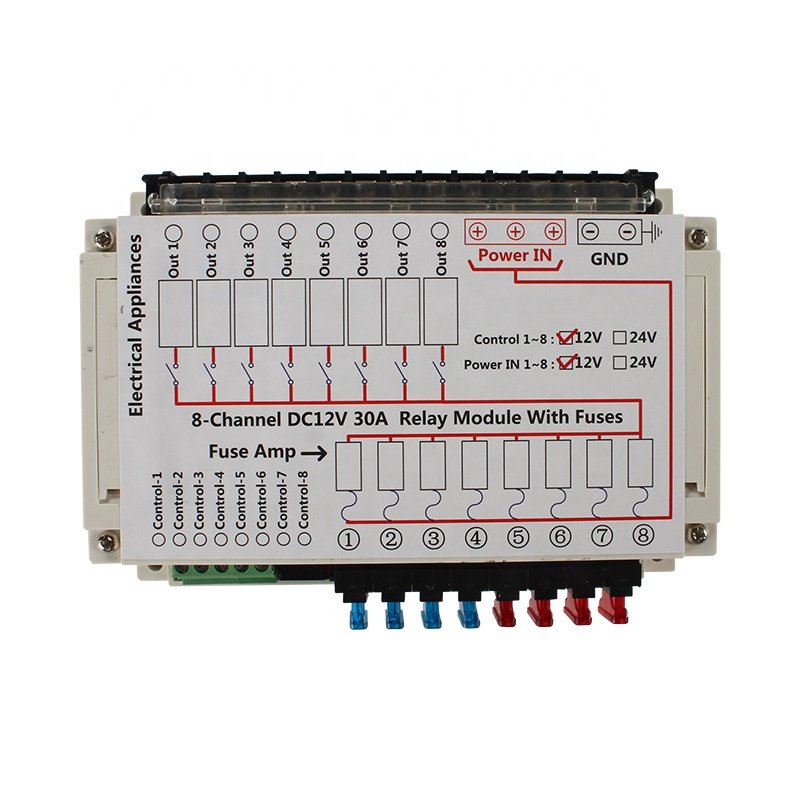 TYTXRV 6" 8-Gang RV Touch Screen Switch Blue Backlight With Relay System for Car Marine Boat RV Auto Caravan Application