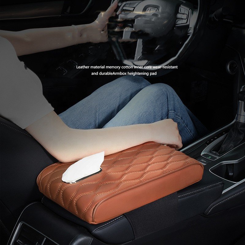Factory Price Memory Foam Extender Cushion Protector Tissue Holder Leather Armrest Box Mat Car Center Console Box Cover