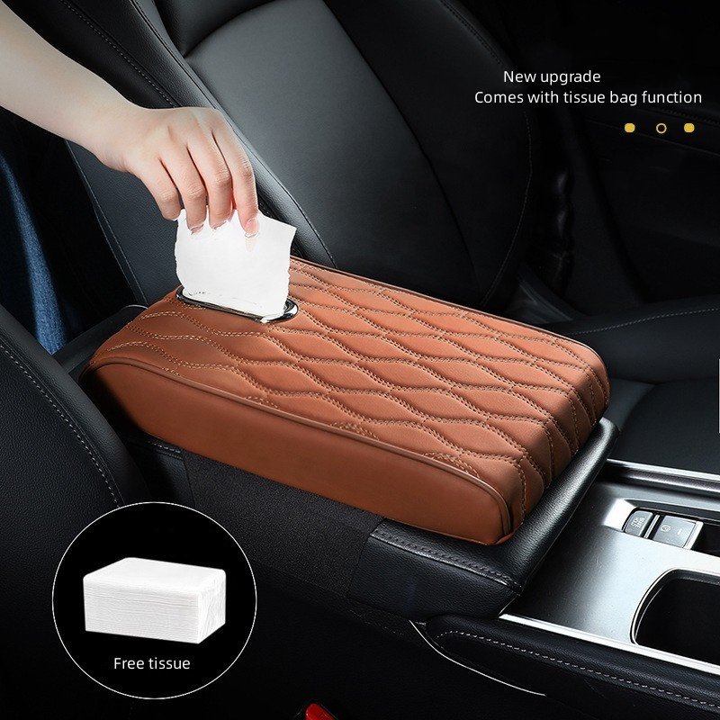 Factory Price Memory Foam Extender Cushion Protector Tissue Holder Leather Armrest Box Mat Car Center Console Box Cover