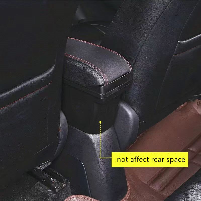 Leather Armrest USB Double Layer Storage Box Car Center Console Modification Accessories for Honda Fit GE8 2009
