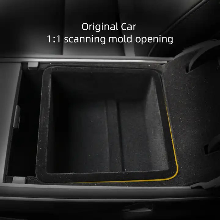 ABS Hidden Armrest Drawer Center Console Organizer Storage Box Tray Fit Tesla Model Y Model 3 Car Box Storage