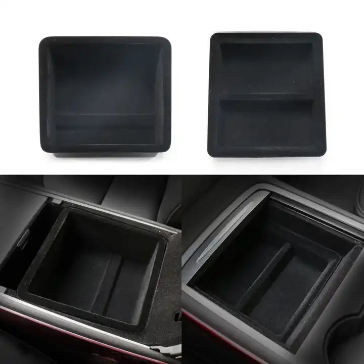 ABS Hidden Armrest Drawer Center Console Organizer Storage Box Tray Fit Tesla Model Y Model 3 Car Box Storage