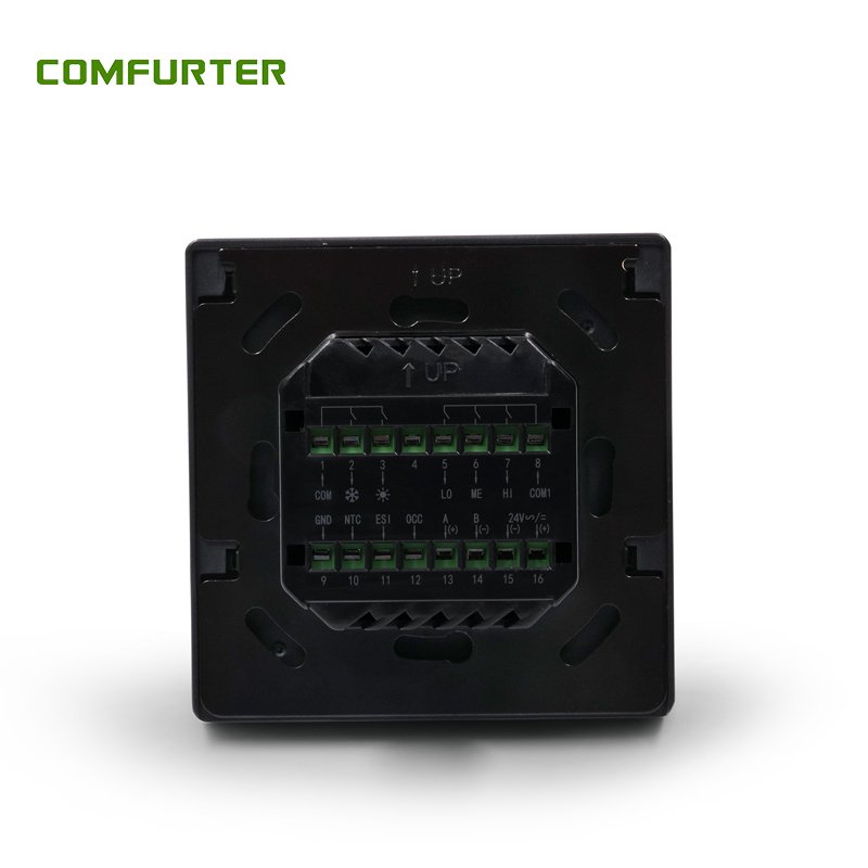 Comfurter 24V 0-10V EC Fan Hotel Fan Coil Fcu Temperature Controller HVAC RS485 Modbus Smart Heating Thermostat Termostato