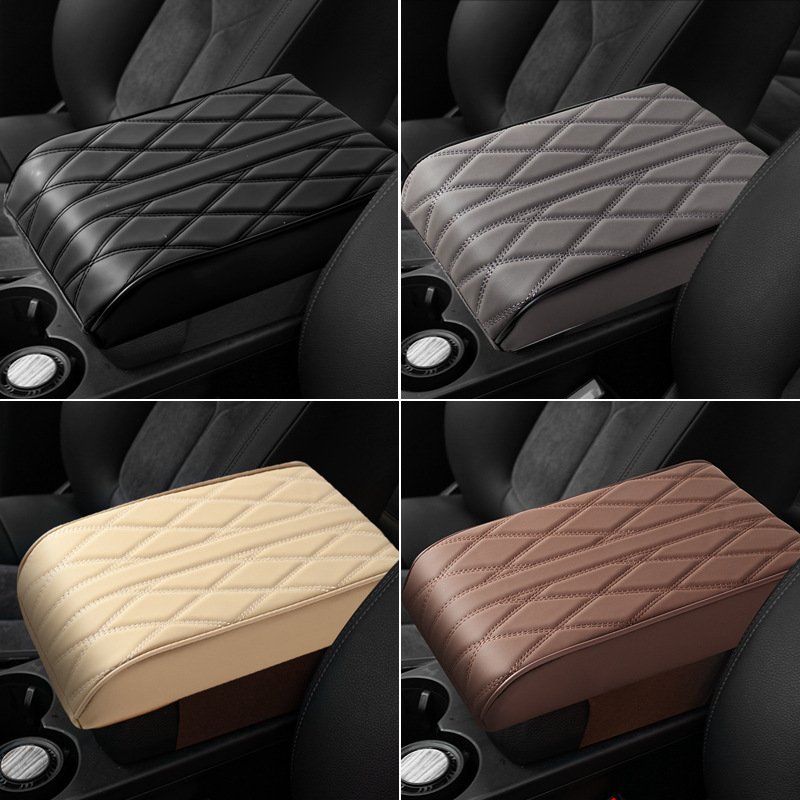 Memory Foam Extender Cushion Protector Tissue Holder Facial Napkin Holder Leather Armrest Box Mat Car Center Console Box Cover