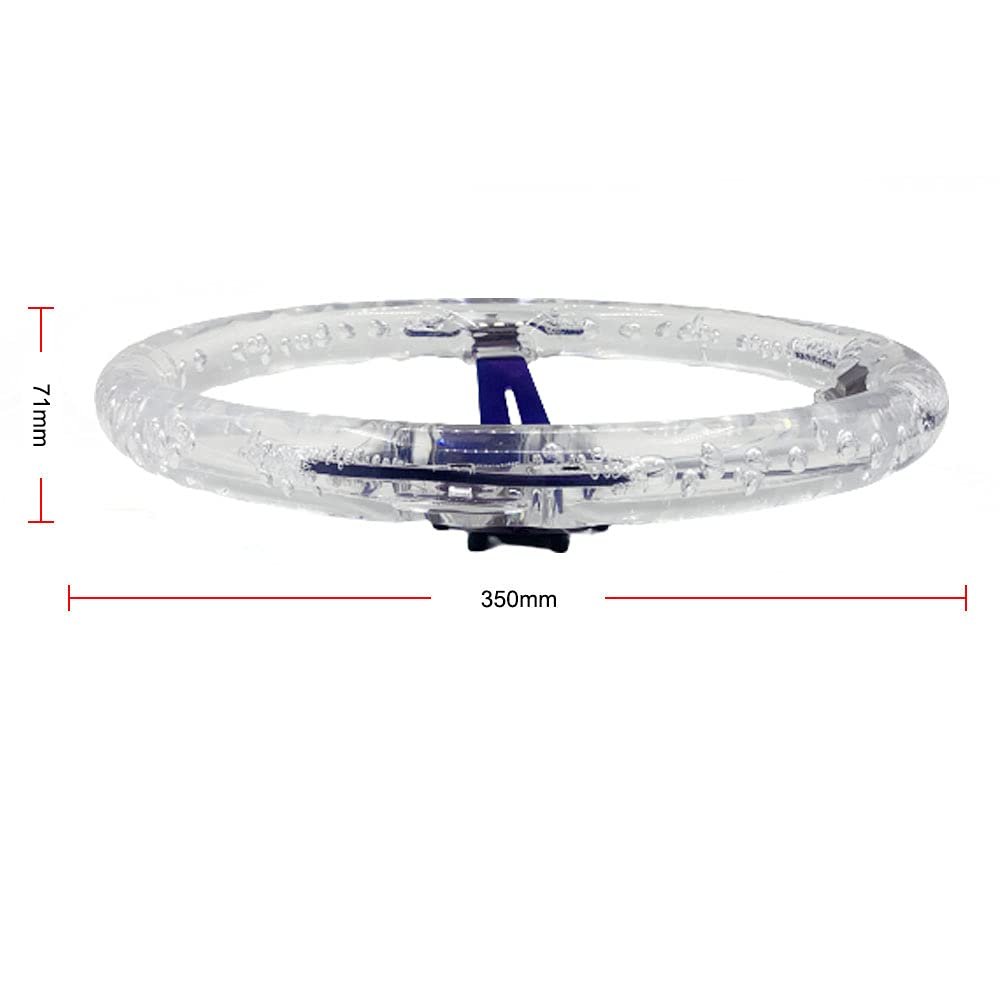 Universal 14 Inch burnt blue Neo chrome Bracket clear Acrylic Car Racing Drifting Steering Wheel