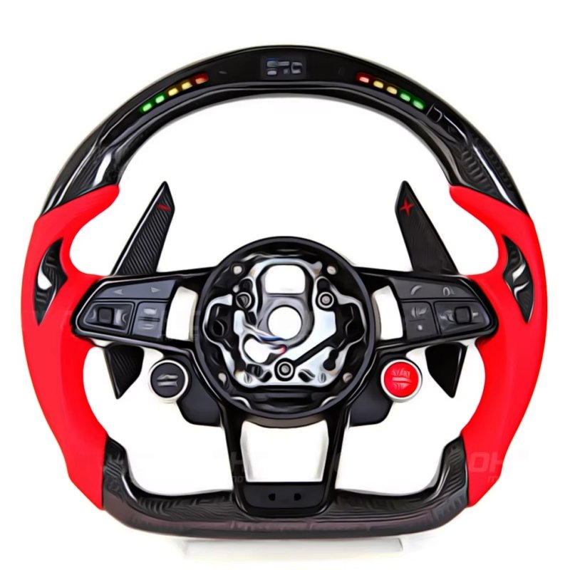Audi steering wheel carbon fiber steering wheel custom leather carbon fiber car