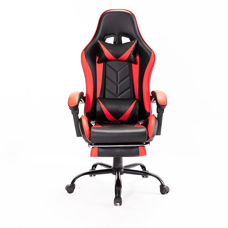 Racing Style Adjustable Swivel PC Chair High Back Ergonomic Red Gaming Chair With Footrest