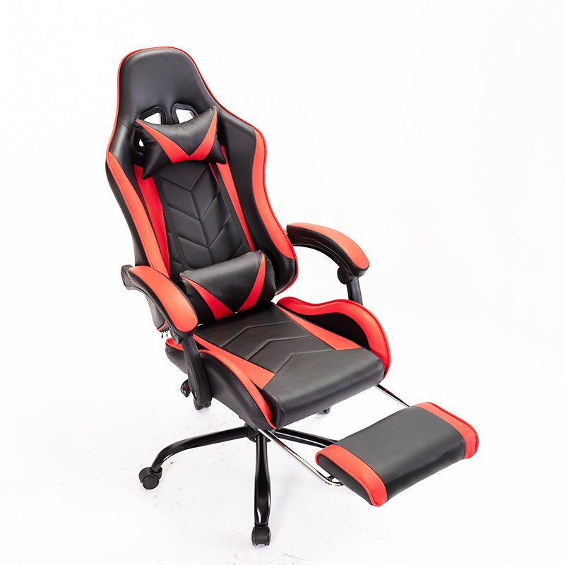 Racing Style Adjustable Swivel PC Chair High Back Ergonomic Red Gaming Chair With Footrest