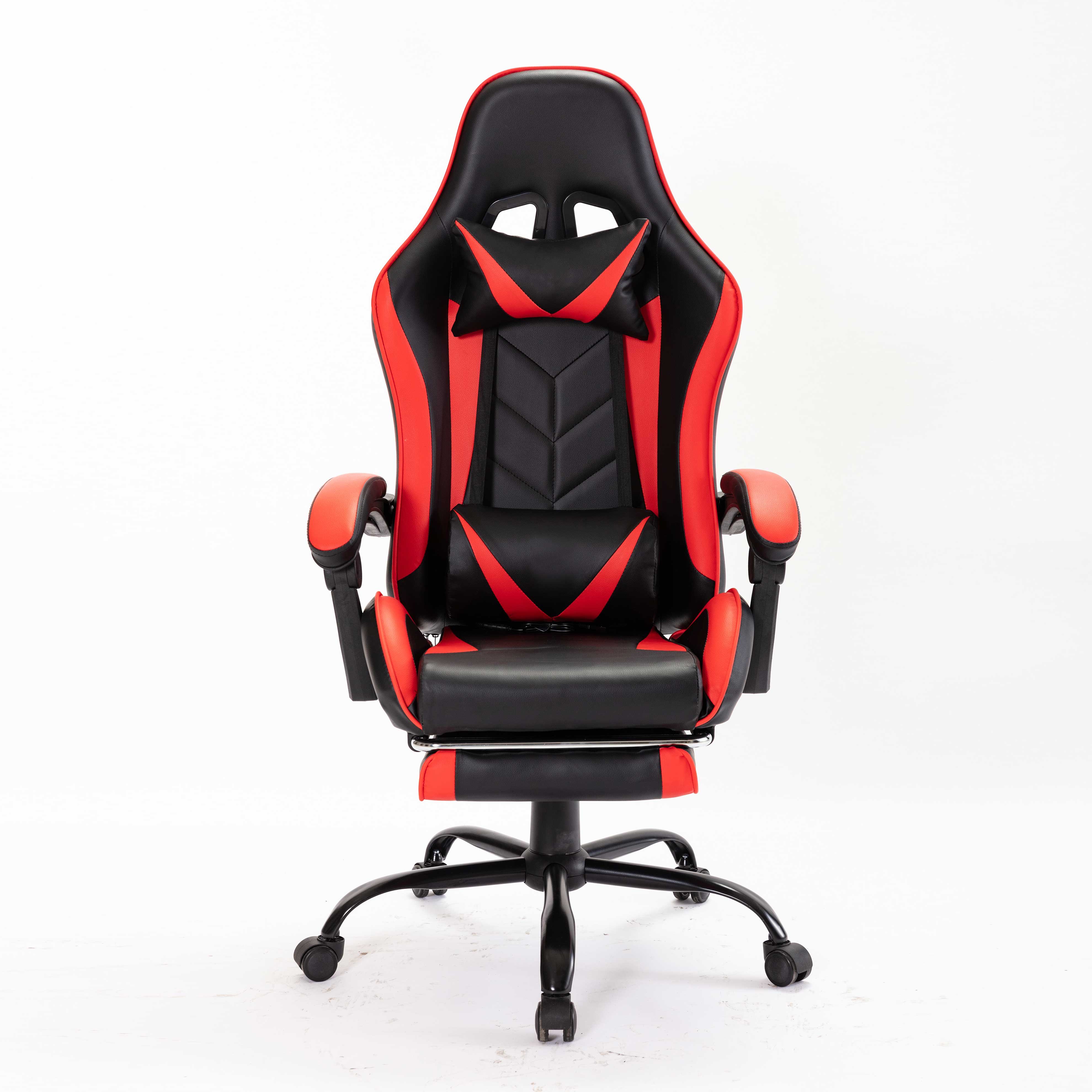 Racing Style Adjustable Swivel PC Chair High Back Ergonomic Red Gaming Chair With Footrest