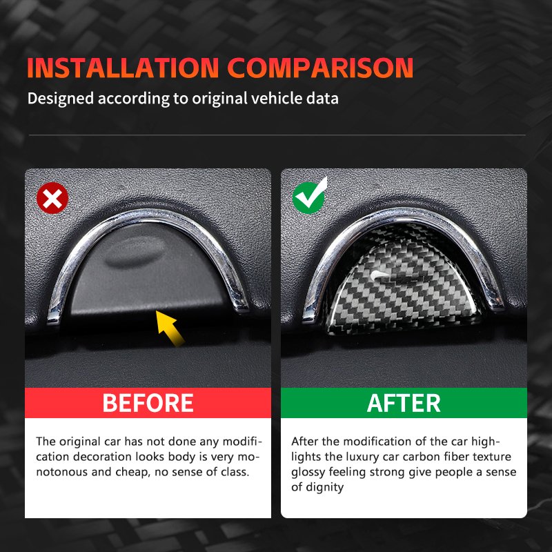 Shasha Carbon Car Interior Accessories Carbon Fiber Armrest Box Switch Cover for Infiniti G25 G35 G37 2007-2014