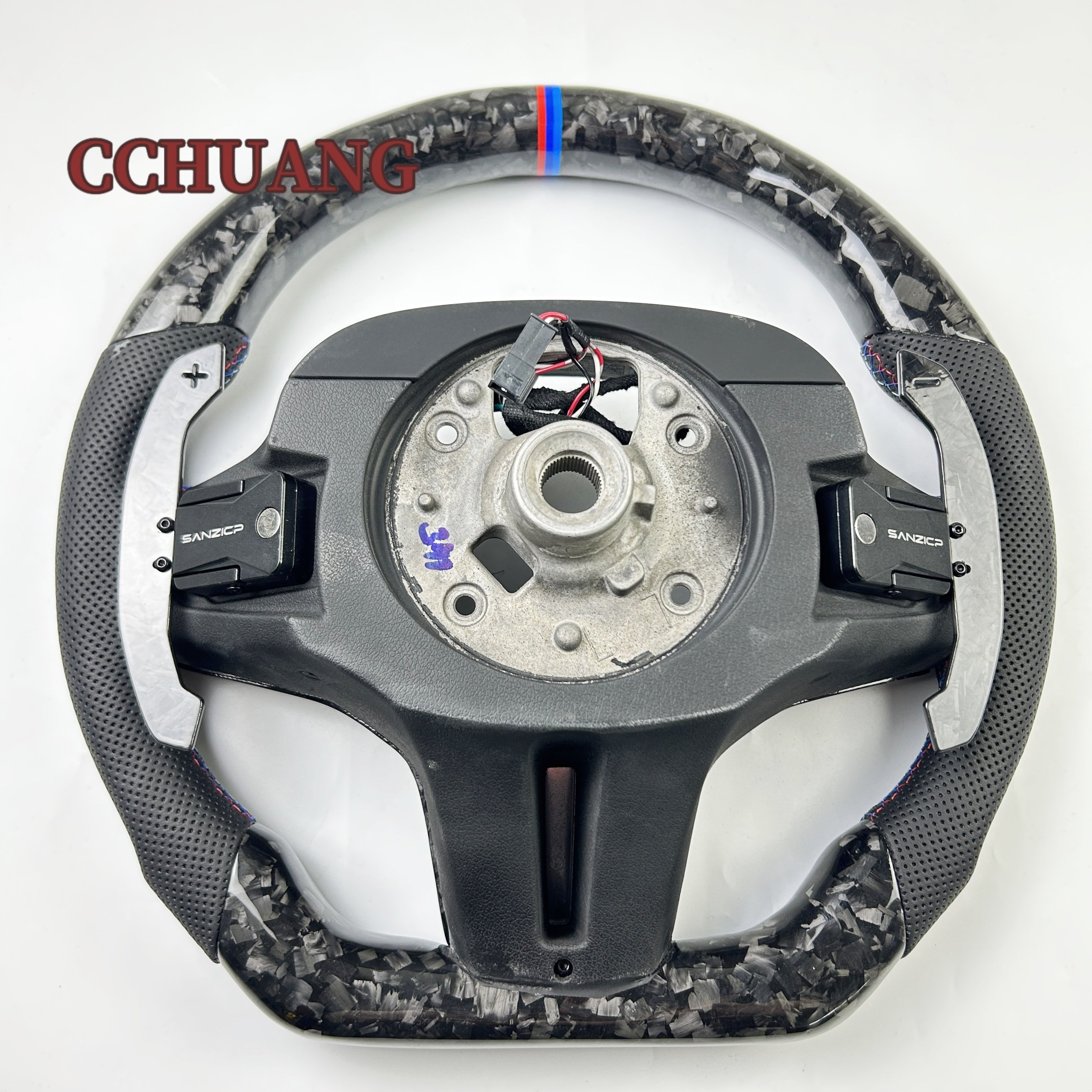Custom sports shape carbon fiber steering wheel for BMW G20 G29 G05 G01 G06 G30 G38 G11 G12 automotive interior accessories