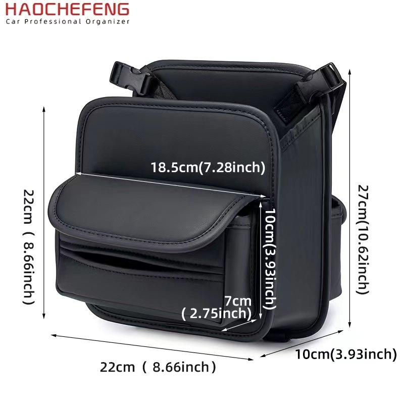 Haochefeng New Car Armrest Box Storage Leather Auto Middle Hanging Bag Multifunctional Central Control Tissue Box Organizer