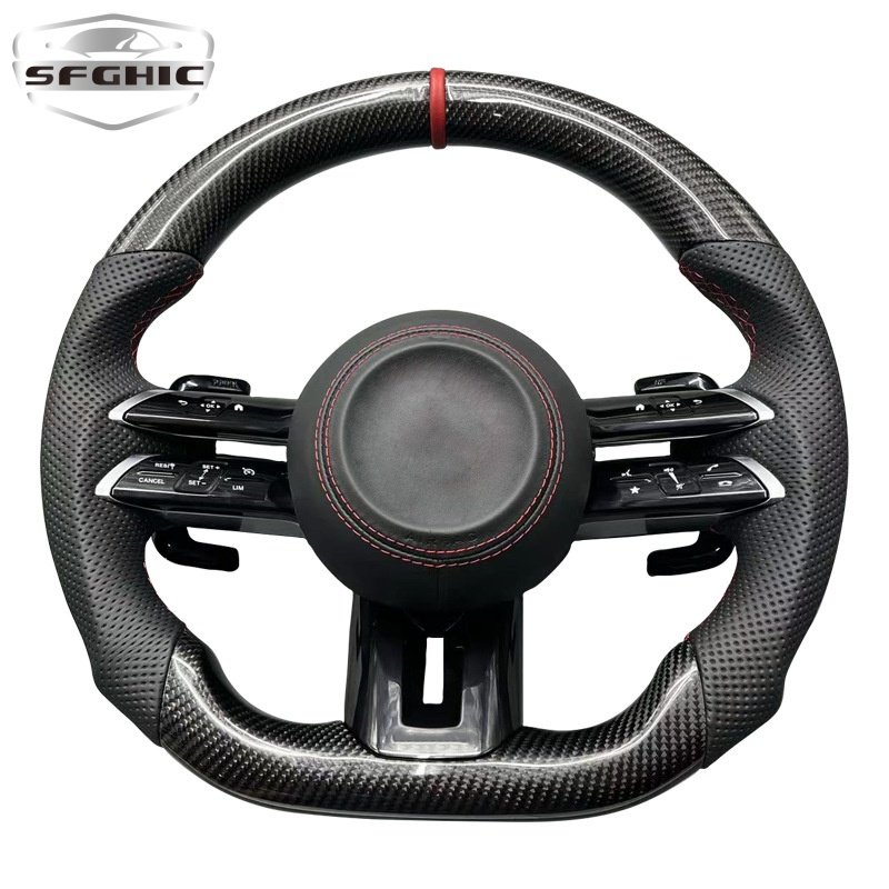LED Carbon Fiber Steering Wheel For Mercedes Benz W204 W205 E63 W218 Vito W447 SLK R171 G Class A220 W219