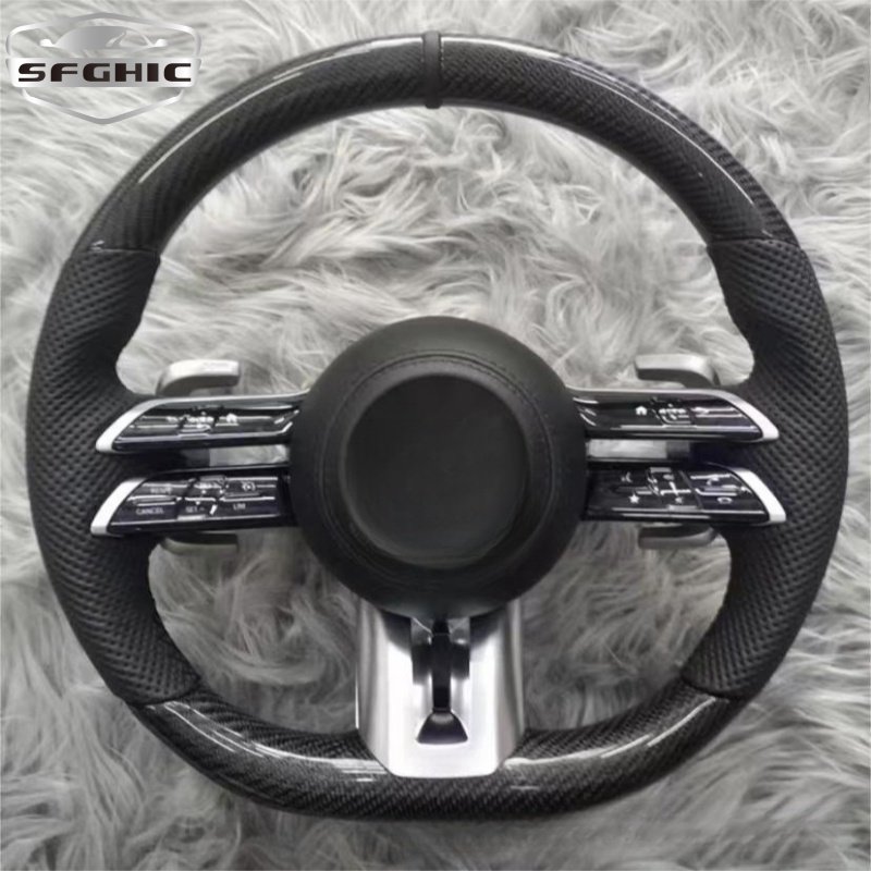 LED Carbon Fiber Steering Wheel For Mercedes Benz W204 W205 E63 W218 Vito W447 SLK R171 G Class A220 W219
