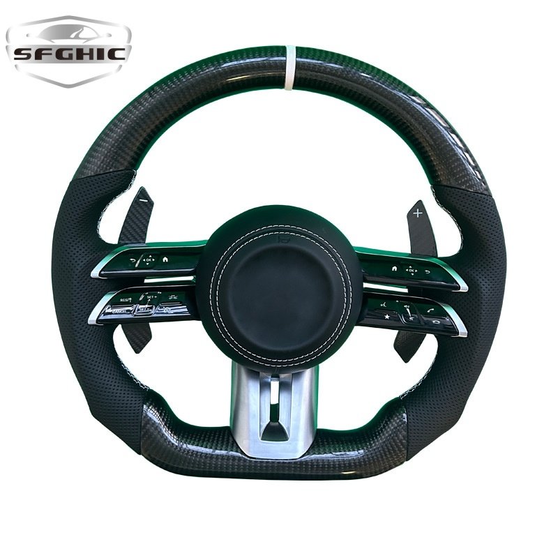 LED Carbon Fiber Steering Wheel For Mercedes Benz W204 W205 E63 W218 Vito W447 SLK R171 G Class A220 W219