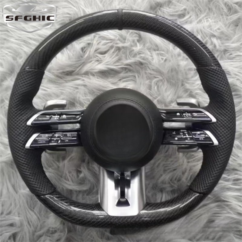 LED Carbon Fiber Steering Wheel For Mercedes Benz W204 W205 E63 W218 Vito W447 SLK R171 G Class A220 W219